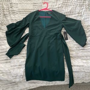 Lulu’s Forrest green special occasion dress